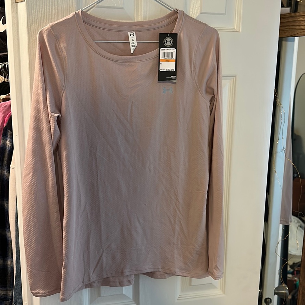 Pink under armour long sleeve
